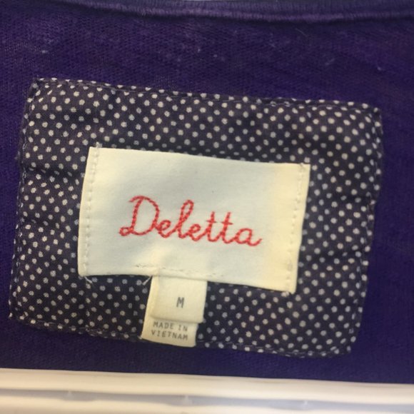 Medium Purple Deletta 3/4 Sleeve Shirt - Picture 3 of 3